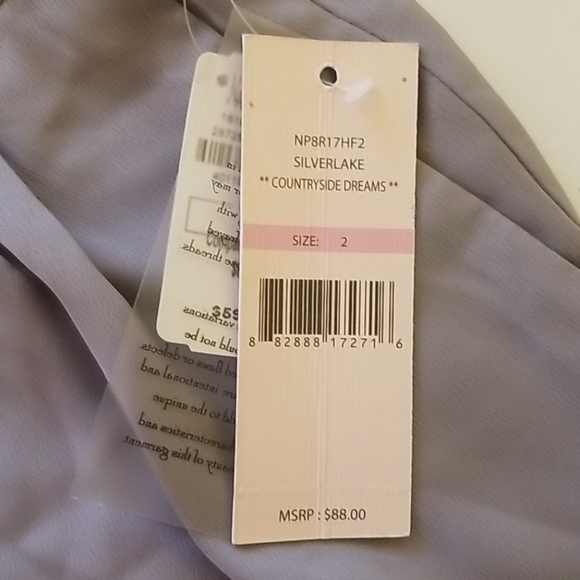 NWT Nanette Lepore Soft Pleated High-Waist Cropped Pants in Silver - Picture 6 of 8